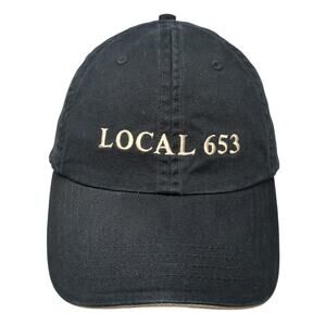 Local 653 Slideback Baseball Hat Black One Size Embroidered Bayside